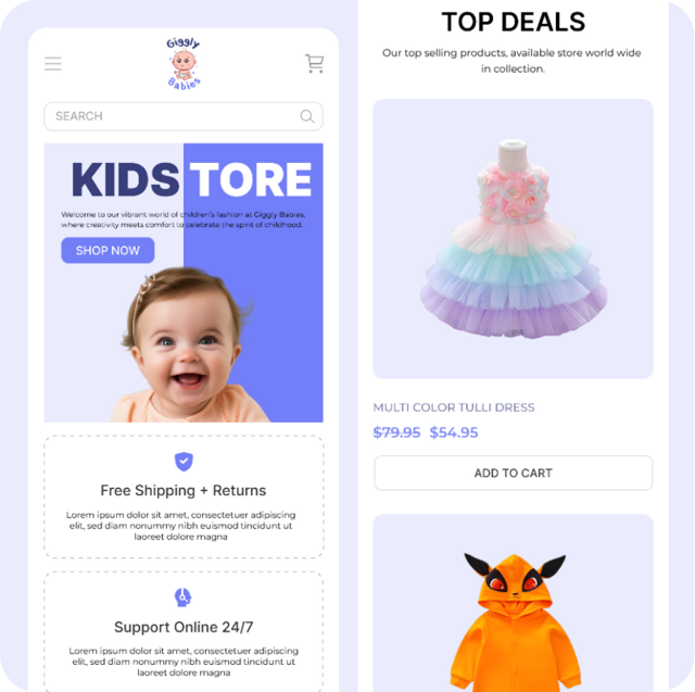 Kids Store Mobile Ui